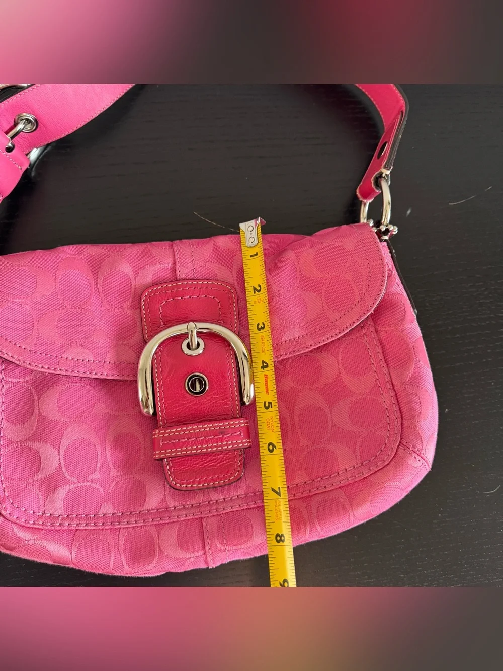 Vintage Y2K Hot Pink Coach Signature Soho Buckle Shoulder Bag